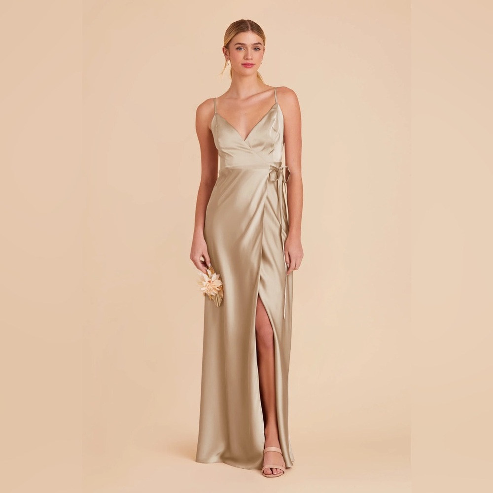 Birdy Grey Cindy Shiny Satin Dress - Neutral Champagne